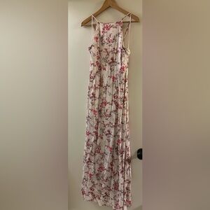 Forever 21 Pink and Cream Floral Maxi Skirt